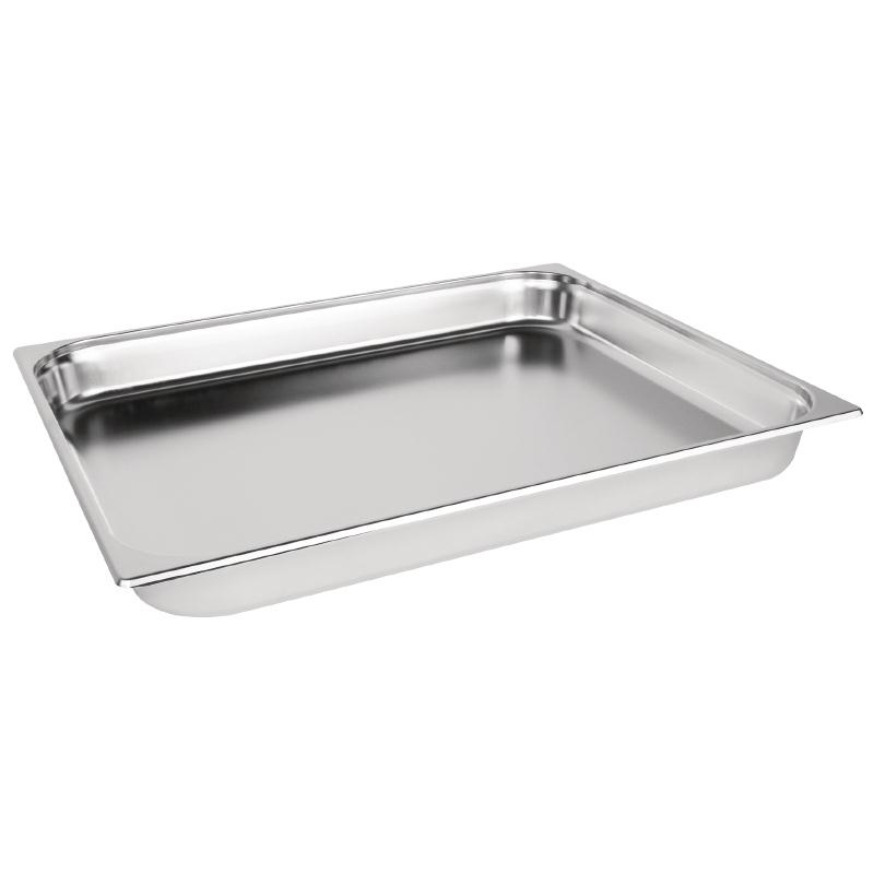 Vogue Stainless Steel 2/1 Double Size Gastronorm Pan 65mm - K802