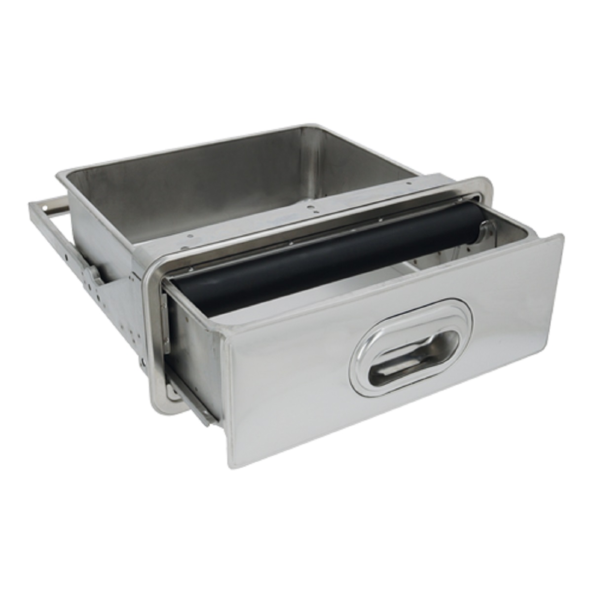 Biepi Recessed Stainless Steel Knock Box Drawer