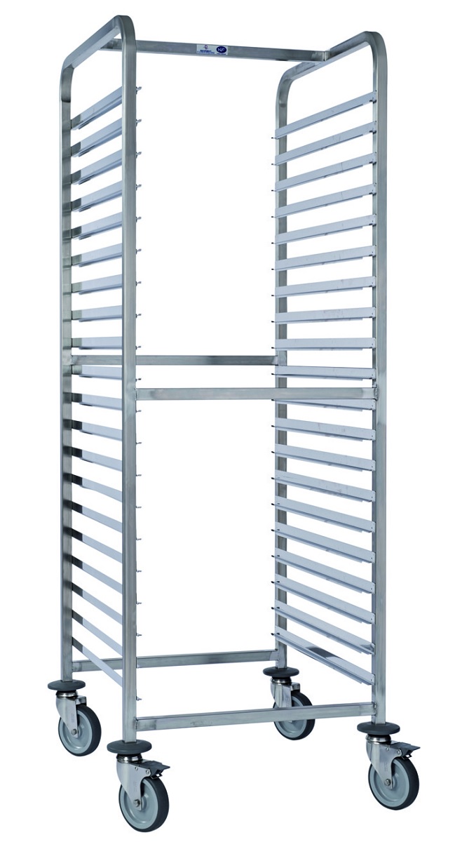 P061 Bourgeat Double Gastronorm Racking Trolley 15 Shelves