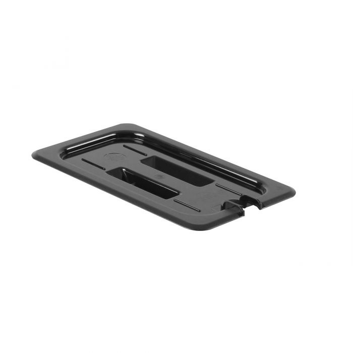 TG - Notched Black Polycarbonate GN 1/4 Gastronorm Container Cover PLPA7140CSBK