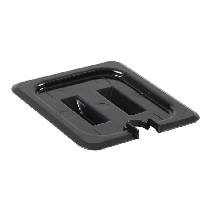 TG - Notched Black Polycarbonate GN 1/6 Gastronorm Container Cover PLPA7160CSBK