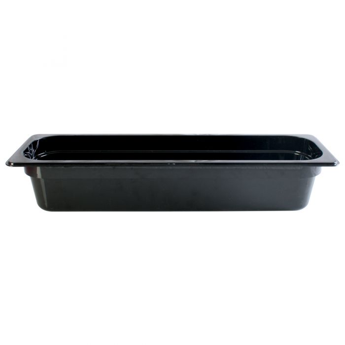 TG - GN 2/4, 100mm Deep Gastronorm Container, Black Polycarbonate