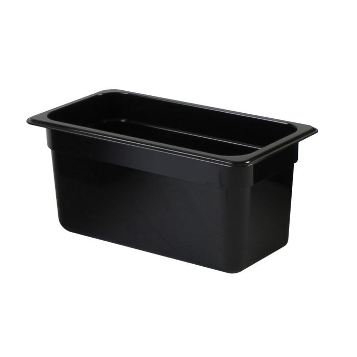 TG - GN 1/3, 150mm Deep, 5.1Ltr Gastronorm Container, Black Polycarbonate