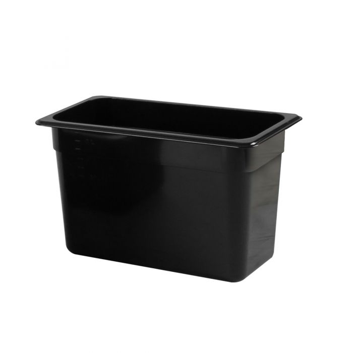 TG - GN 1/3, 200mm Deep, 7Ltr Gastronorm Container, Black Polycarbonate