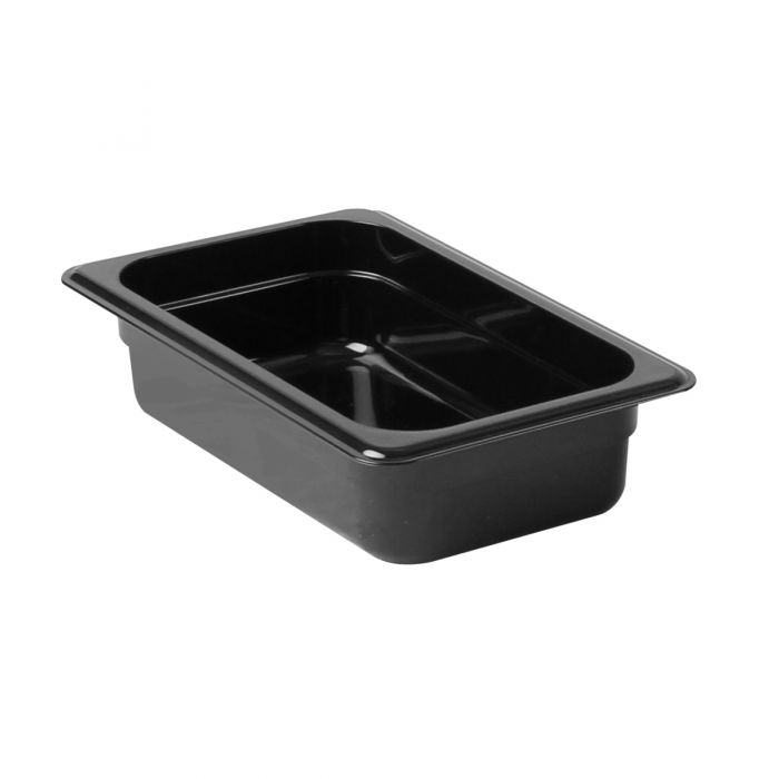 TG - GN , 65mm Deep, 1.6Ltr Gastronorm Container, Black Polycarbonate