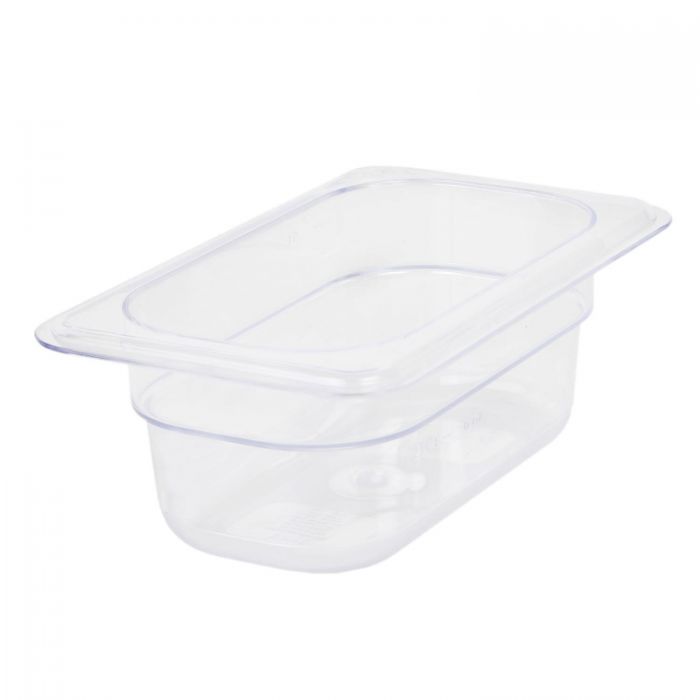 TG - GN 1/9, 65mm Deep, 600ml Gastronorm Container, Clear Polycarbonate