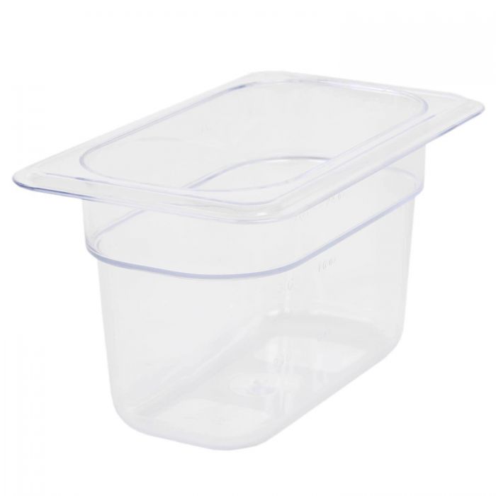 TG - GN 1/9, 100mm Deep, 800ml Gastronorm Container, Clear Polycarbonate