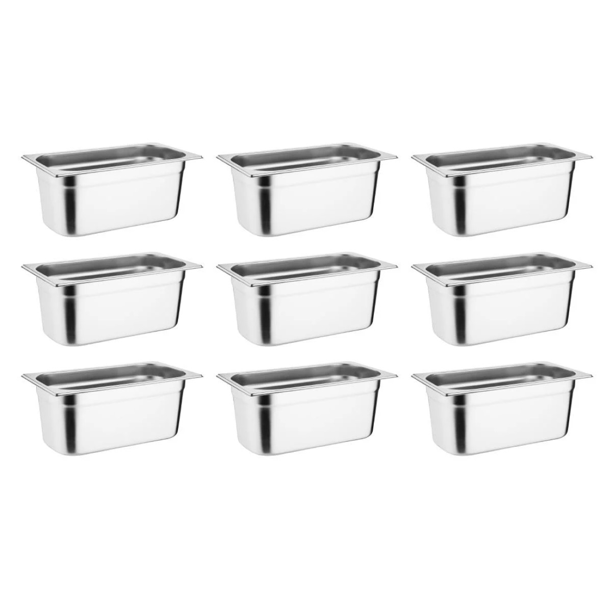 Vogue Stainless Steel Gastronorm Pan Set 9 x 1/3 - S729