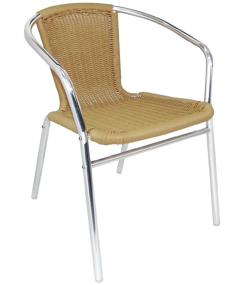 U422 Bolero Aluminium and Wicker Chairs Natural (Pack of 4)