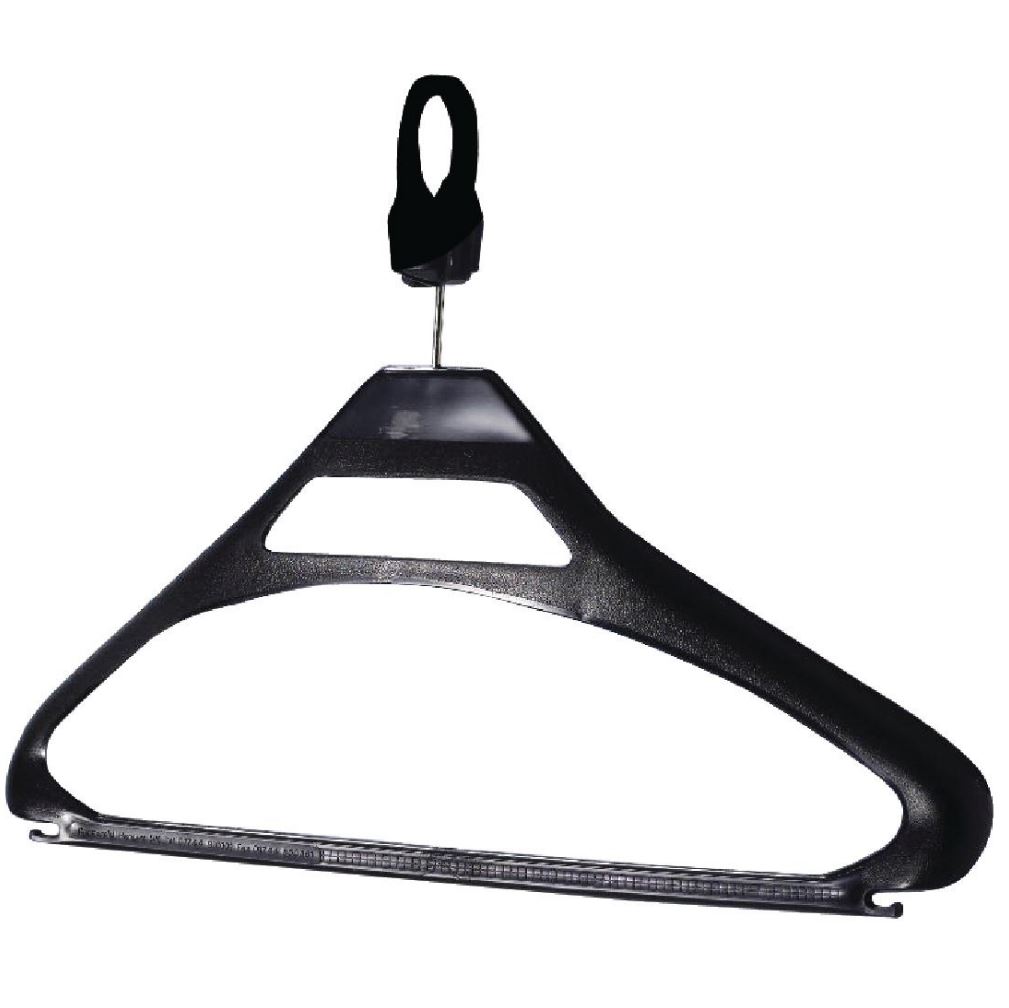 W125 Black Polypropylene Security Hangers - Pack of 100