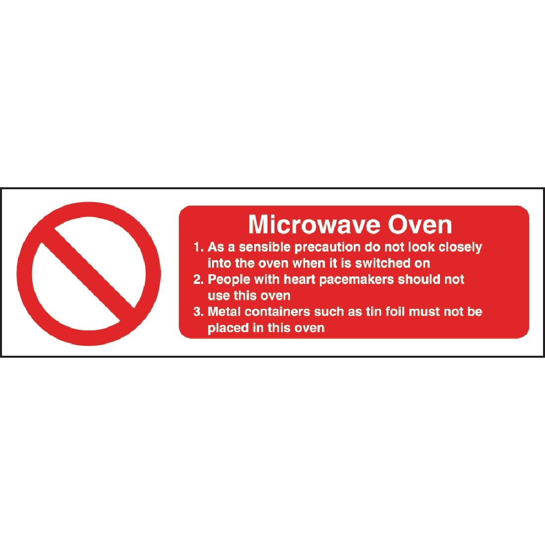 W231 Microwave Oven Safety Sign