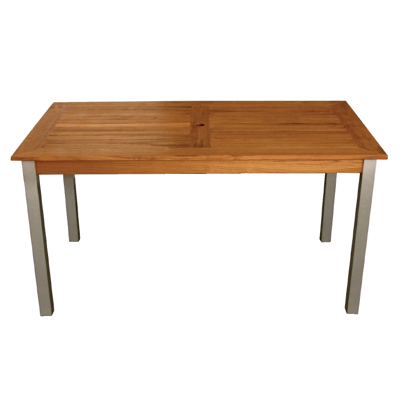 Bolero Y819 Wood and Aluminium Rectangular Table 1400mm