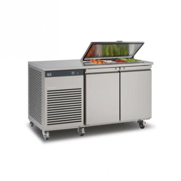 Foster EP1/2H 12-174 Eco Pro G2 Refrigerated Prep Counter With Saladette Cut Out Corner & Cover - Stainless Steel Interior & Exterior