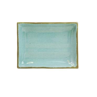 Thunder Group 2406SS Wavy Rectangular Seaside Melamine Plate 158 x 120mm (12 Pack)