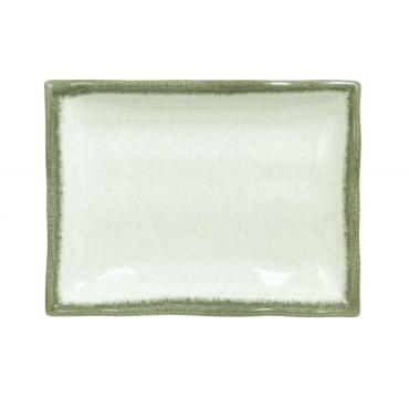 Thunder Group 2406VT Wavy Rectangular Victoria Melamine Plate 158 x 120mm (12 Pack)