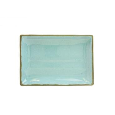 Thunder Group 2408SS Wavy Rectangular Seaside Melamine Plate 216 x 146mm (12 Pack)