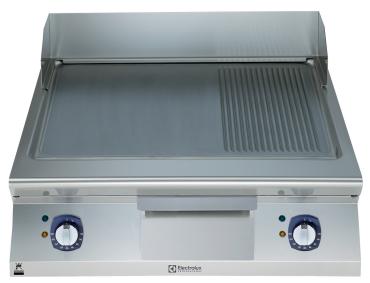 Electrolux Professional 900XP W800 Electric Griddle, Smooth & Ribbed Plate, Brushed Chrome - 391358