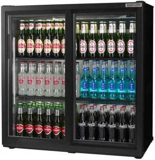 Autonumis RPC00001/RPC10001 3Ft Popular Black Double Door Sliding / Hinged Bottle Cooler