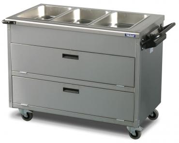 Victor Ambassador AMB1 HotKold Foodservice Trolley With Dry Heat Bain Marie Top - 3x 1/1 GN