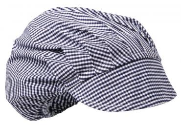 Whites B257 Peaked Unisex Hat Blue and White Check.