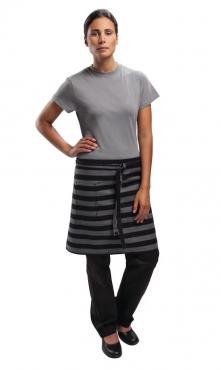 Chef Works B348 Urban Chesapeake Wide Stripe Half Bistro Apron Black. 