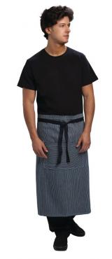 Chef Works B354 Urban Portland Fine Stripe Bistro Apron Indigo 