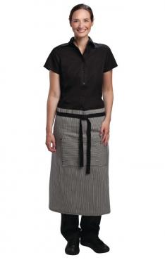 Chef Works B355 Urban Portland Fine Stripe Bistro Apron Grey. 