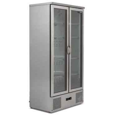 Blizzard BAR20SS Commercial Upright Double Door Stainless Steel Bottle Cooler