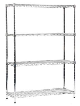 Craven 4 Tier  Racking With Bright Chrome Shelving Height 1700mm Depth 400mm