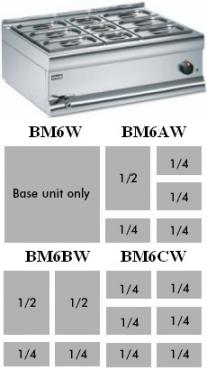 Lincat Silverlink 600 BM6W / BM6AW / BM6BW / BM6CW Wet Heat Bain Maries