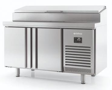 Infrico BMGN1470EN Commercial 2 Door Refrigerated Prep Counter With Raised Collar
