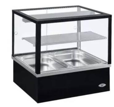 Roller Grill BMV20 Black Bain Marie 2 x 1/1GN Ventilated Display with Shelf