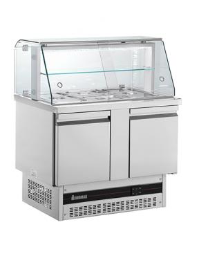 Inomak BSV7300-HC 2 Door Refrigerated Prep Counter With Display Case