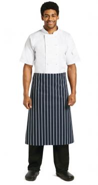 Whites Butchers Unisex Waist Apron Blue and White Stripe. 