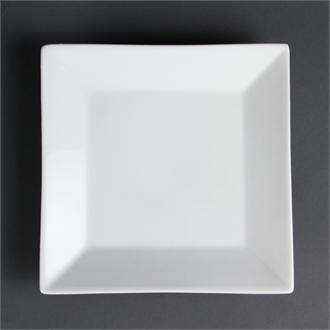 C360 Olympia Whiteware Square Plates Wide Rim 250mm
