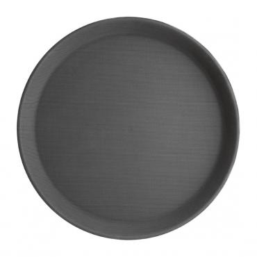 Kristallon Polypropylene Round Non-Slip Tray Black 