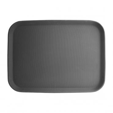 Kristallon Polypropylene Rectangular Non-Slip Tray Black 510mm C560