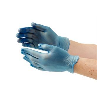 Disposable Blue Powdered Vinyl Gloves (Pack of 100) - CB254