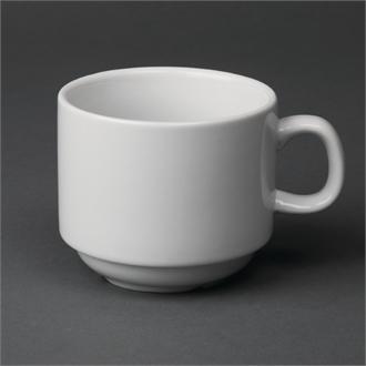 CB467 Olympia Whiteware Stacking Tea Cups 200ml 7oz
