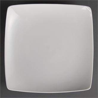 CB689 Olympia Whiteware Square Bowled Plates 250mm- pack of 4