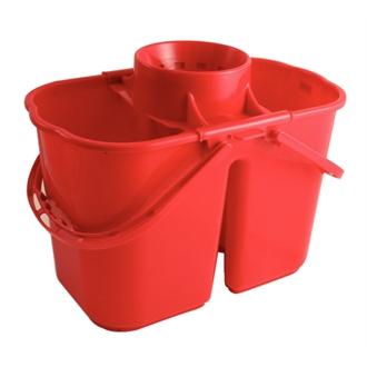 Jantex CD502 Colour Coded Twin Mop Buckets Red