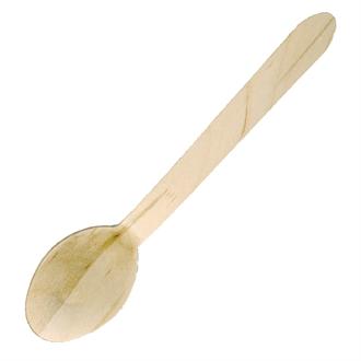 Fiesta Green CD904 Disposable Wooden Dessert Spoons (Pack of 100)