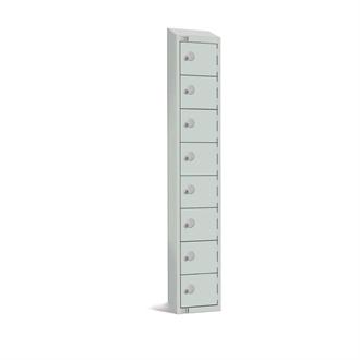 CE105CS Elite Eight Door Locker Grey Camlock Sloping Top 450mm