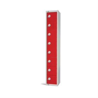 CE108C Elite Eight Door Locker Red Camlock 450mm