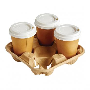Recyclable Cup Carrier Trays 4 Cup (Pack of 160)