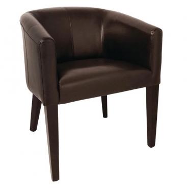 Bolero CE593 Dark Brown PU Leather Tub Armchair