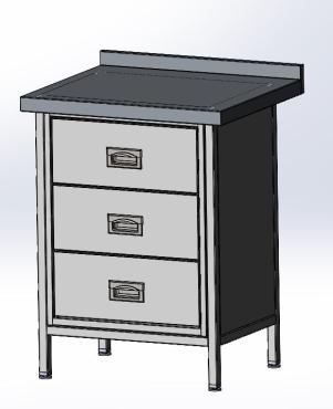 Cater-Fabs Stainless Steel 3 Drawer Workstation