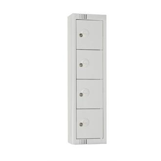 CF753CF Elite Personal Effects Locker 4 Door Grey Camlock