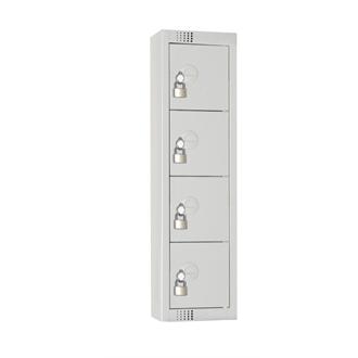 CF753PF Elite Personal Effects Locker 4 Door Grey Padlock