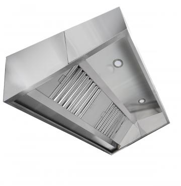 Cater-Fabs Stainless Steel Extraction Canopy - W1000 x D1200mm - Supplied With Baffles, Internal Lighting & Removable Grease Tray